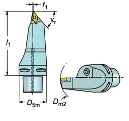 TURN - UN oromant apto szerszámok oroturn TR csavaros lapkaszorítás oromant apto forgácsolóegységek TR-x-D13ML Főél elhelyezési szög: κ r 48 (93 ) Elhelyezési szög: 40 űtőközeg bevezetése: Axiálisan