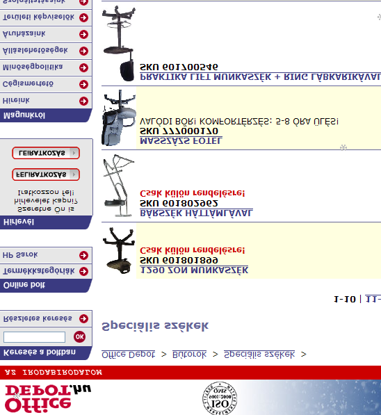 17. lecke Áruházi katalógusok 17.1. Officedepot Az irodatechnikával, irodai eszközökkel keresked vállalat oldala el nyére mondva - nem túl kihívó, tolakodó, reklámokkal túltelített, ahogyan azt hasonló helyeken tapasztaljuk.