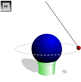 2. ábra. Modell: műhold mozgása a Föld körül 1. (Forrás: http://science.nasa.gov/msl1/ground_lab/images/around/aroundtheworldanim.gif) Válasz: A műholdak egyszerre végeznek haladó és forgó mozgást is.