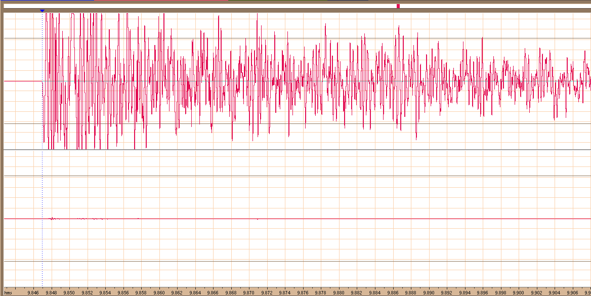 6.8.ábra: Műfej jobb csatornája A műfejnek szemben irányból végzett lufi durrantás úgy, hogy csak a jobb csatornát használtuk a felvételnél.