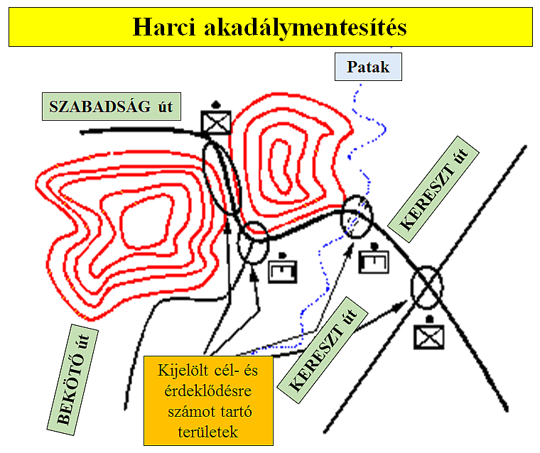 nosíthatja azokat a területeket, amelyek valószínűleg tartalmaznak aknákat vagy csapdákat.