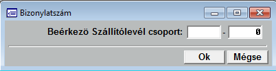 A szállítólevél fejrészének rögzítése után a program a szállítólevélnek az Ön által kialakított iktatószámát, sorszámát kéri.