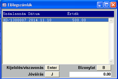 14.5. Előlegszámla felvétele Előlegszámla készítésének feltétele, hogy az előlegszámla és a végszámla azonos partnerkódú ügyfél részére készüljön.