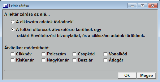 16.2.7. Leltár zárása Figyelem: A leltár csak akkor zárható, ha minden szükséges lista kinyomtatásra került!