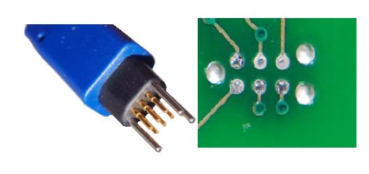 14.4.3.2.1 A 32 MHz-es oszcillátor a NYÁK-on 36. ábra: A 32 MHz-es oszcillátor a NYÁK-on 14.4.4 A TC2030-MCP-NL típusú programozó kábel csatlakozója, és chiphez való csatlakozási pontjai 37.