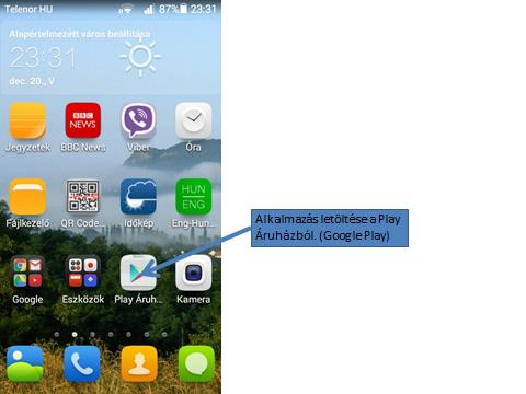 Használati útmutató: Epicollect alkalmazás letöltése mobiltelefonra: Gomb