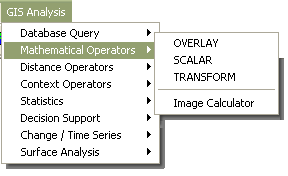 10. Az IDRISI program moduljai kalkuláció, ill. a szűrő funkció is egyaránt támogatja a SQL lekérdező nyelvet az adatbázis kezelőben.