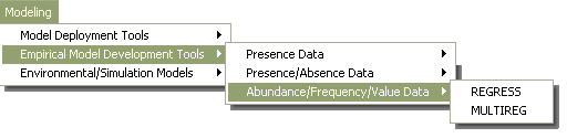 10. Az IDRISI program moduljai Adat jelenlétét / hiányát vizsgáló (Presence / Absence Data) almenü a modellezési technikák széles skáláját foglalja magába, melyek a következök.