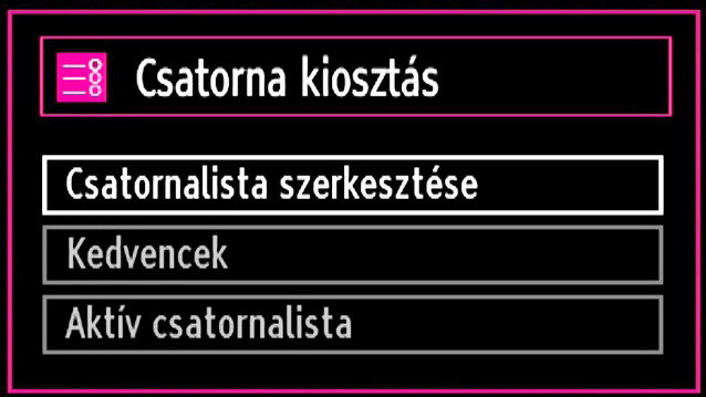 Kézi hangolás TIPP: Ez a funkció közvetlen műsor beírásához használható. Válassza ki a Kézi csatornakeresés opciót a Telepítés menüből, és a / és az OK gombot.