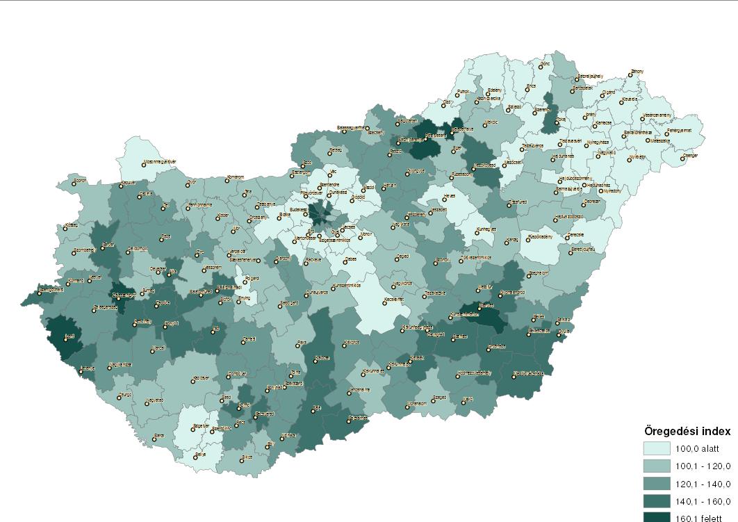 M 3. ábra: Magyarország járásainak