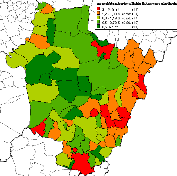 13 6. ábra: Az analfabéták aránya 10 évnél idősebb népességből (forrás:ksh Népszámlálás 2001) Releváns elemzési terület a 15 évnél idősebbek közül befejezett általános iskolai végzettséggel