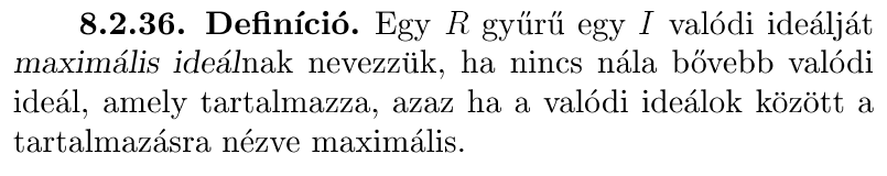 Lemma (irreducibilitás és fıideál kapcsolata euklidészi győrőben) Legyen R tetszıleges