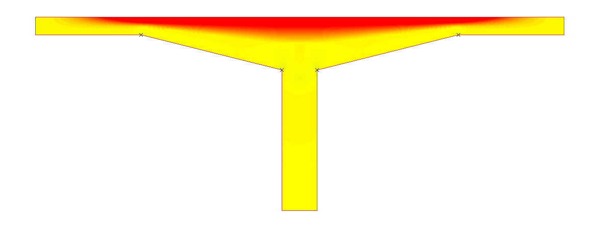 Main tensile ( ) stresses in enlarged column head, tana = /