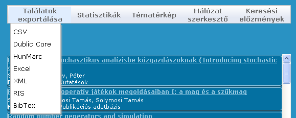 Keresés, találati lista, exportálás, saját e-learning tudástár Szelekció Mobilizálás Kooperáció E-learning tudástár,