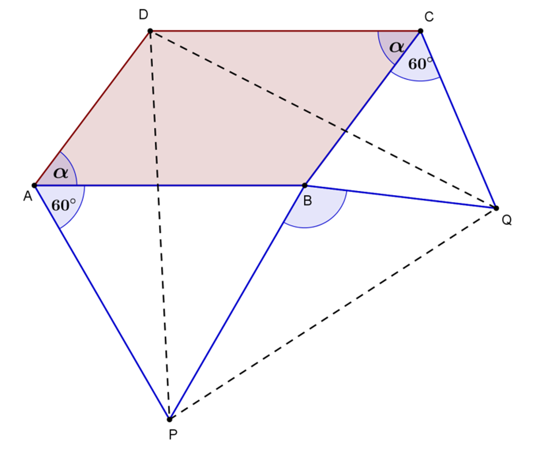 A D és C csúcsokból merőlegest állítunk az AB alapra, a merőlegesek talppontjait E és F jelöli. Pitagorasz tétele alapján: Tehát AC = AF + FC BD = BE + DE AD = AE + DE BC = BF + CF.