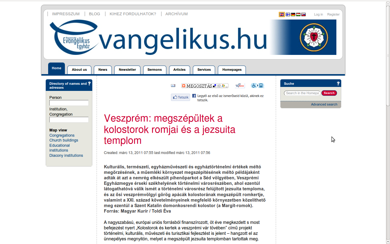 evangelikus.hu 2011.03.13. http://www.evangelikus.hu/okumene/veszprem-megszepultek-a-kolostorok-romjai-es-ajezsuita-templom?