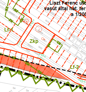 A település belterületének DNy-i szélén található KP övezeti kijelölés, már a TSZT javaslatban felülvizsgálatra került a III. egyéb változtatási szándékok között.