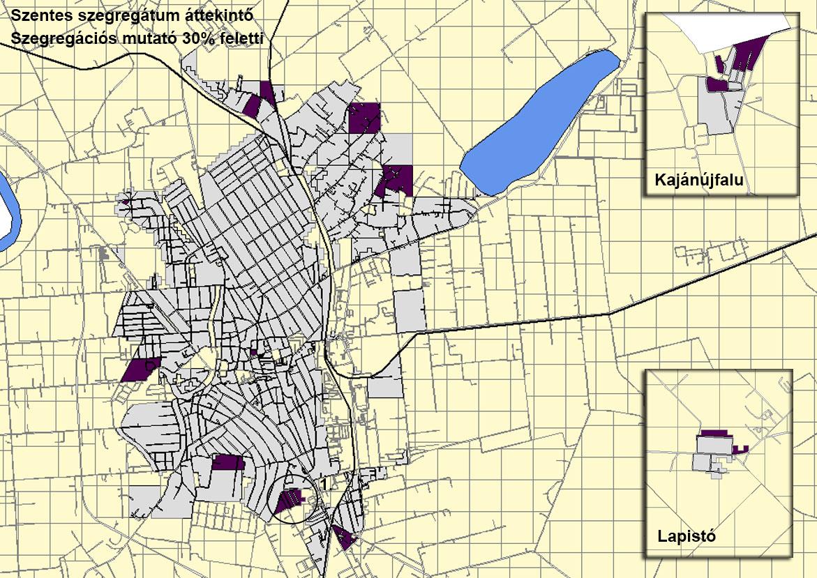 STRATÉGIA 85 5 Anti-szegregációs program 5.1 A település szegregátumainak és szegregáció által veszélyeztetett területeinek bemutatása A 2011.