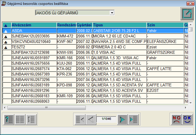 2. ábra A szűrés menüpont segítségével különböző feltételeknek megfelelően válogathatóak le a képernyőre a gépjárművek. 2.4.