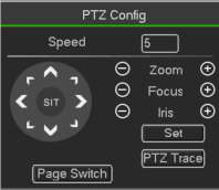 PTZ mozgatás Irányítható a PTZ, beállítható a mozgás sebessége, a zoom, a fókusz, az írisz, presetek, útvonal, pásztázás, őrjárat, külső vezérlés, megvilágítás és lencsetörlés, forgatás, stb.