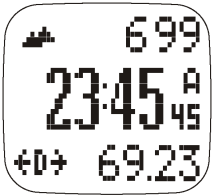 6.2.5 Kettős idő A MODE gomb többszöri megnyomásával válaszd ki az kettős időt.