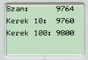 A képernyőre írja a számjegyek összegét, és a 12 jegyű számot visszafelé is. A kiírás formátumát az ábra értelmezi. A program az ütközésérzékelő benyomására álljon le!