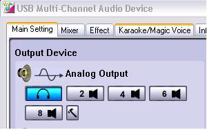 Widows XP-eljárás 1. Az Aalog Output (Aalóg kimeet) részbe válassza a fejhallgató ikot. (Mitaábra) Válassza a fejhallgatót 2. A paele kattitso a 7.
