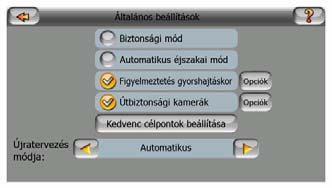 A funkció egyes alképernyői a program más részeiről érhetők el. 6.1 