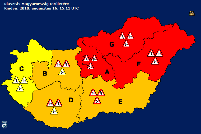 12. ábra: Az Országos Meteorológiai Szolgálat piros riasztást adott ki 15.