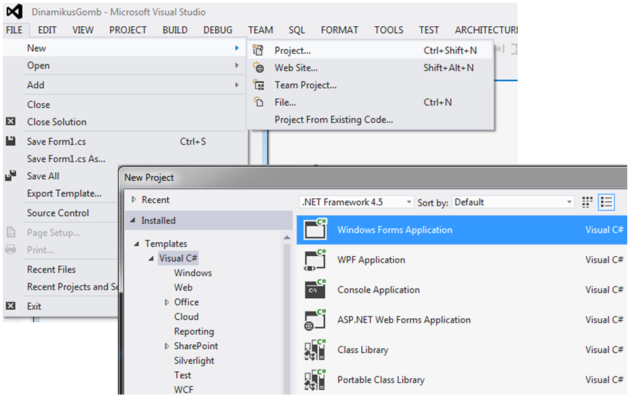 Windows Form alkalmazásokban a Main() metódus létrehoz egy Form objektumot, majd meghívja az Application osztály statikus Run() metódusát, melynek paramétere lesz a Form objektum.