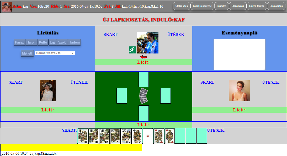 4. TRO folyamat - képernyő képekkel illusztrálva Megtörtént a 4 játékos TRO csatlakozása.