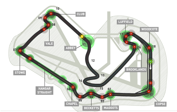 Száguldó Cirkusz Pályabemutató SILVERSTONE Rövid pályabejáró A hétvégén a Formula-1 a Motorsportok hazájában, Angliában vendégeskedik.