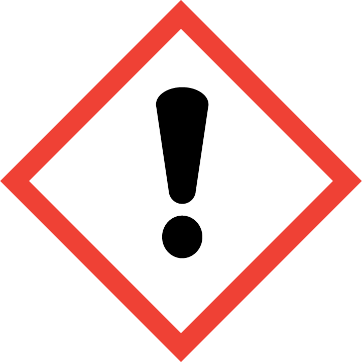 1272/2008/EK rendelet szerint Veszélyt jelző piktogram: Figyelmeztetés Figyelmeztető mondat Figyelem Súlyos szemirritációt okoz Óvintézkedésre vonatkozó mondatok: Általános Használat előtt olvassa el