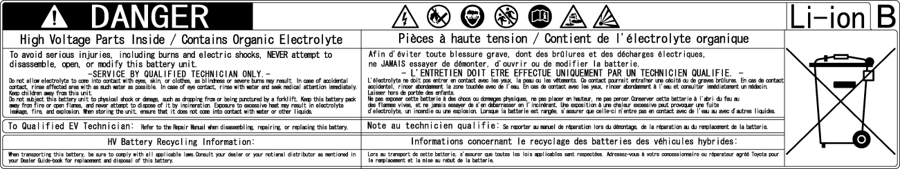 HV akkumulátor figyelmeztető címke (2010 Modell) 1.