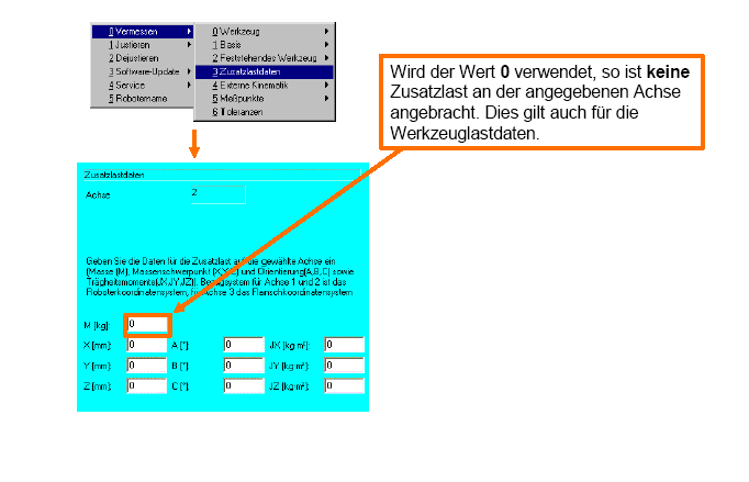 Üzembe helyezés Kiegészítő terhelés a karon, lengőkaron, forgózsámolyon 0 érték megadása azt jelenti, hogy az adott