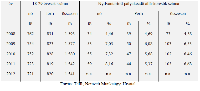 álláskeresők száma is folyamatos növekedést mutat, ami szintén probléma, tekintve, hogy a település elöregedő. 1.6.3.