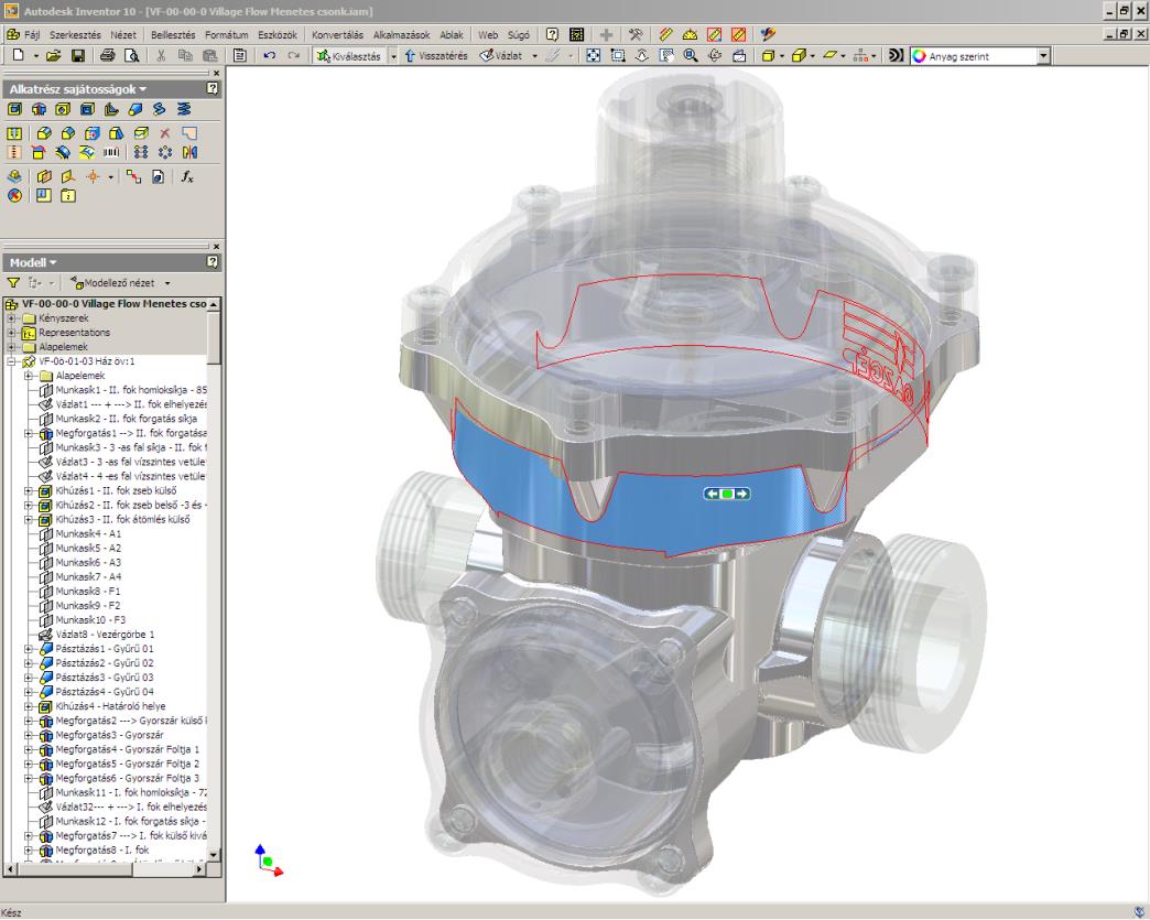 Tervezés A tervezés INVERTOR 3D programmal történt.