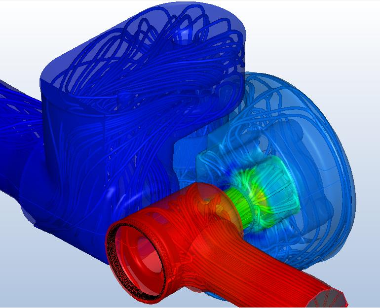 Tervezés Áramlástechnikai méretezés Autodesk CFD-vel Áramlási sebességek és statikus nyomások Bemenő oldal és gyorszár.