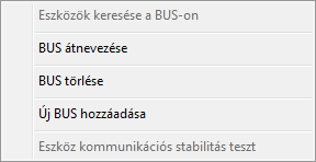 A programban az alábbi kezelőszervek találhatók: 1. Buszok és csatlakoztatott eszközeik listája. 2.