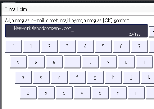 6. Szkennelés [AB], [CD], [EF], [GH], [IJK], [LMN], [OPQ], [RST], [UVW], [XYZ], [1] - [10]: A választott megnevezésben szereplő listaelemek részei. Kiválaszthatja a [Gyak.