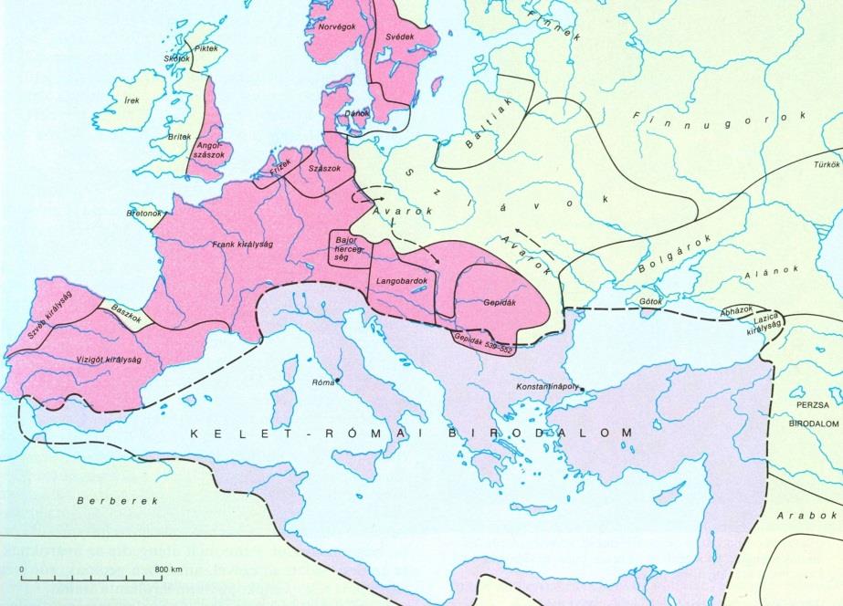 IV. szd. V. szd. 2. fele (vizigót és vandál királyság) VI. szd. 1.