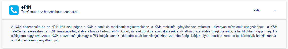 Ez a fül abban az esetben jelenik meg amennyiben Ön rendelkezik mobil-token azonosító eszközzel: A + gombra kattintva tudja ellenőrizni a mobil-token eszközét o A törlés ( ) gombra történő