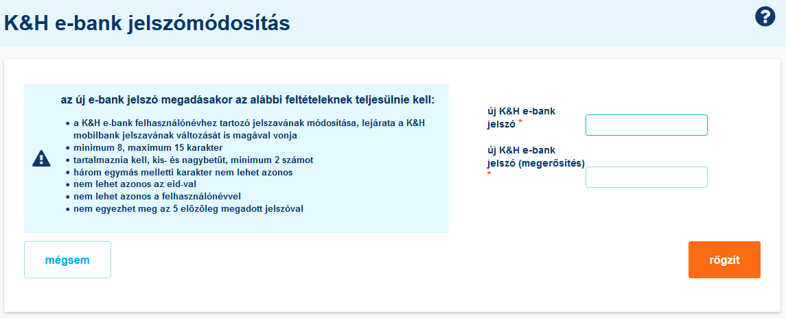 az sms belépést a mező kipipálásával tudja engedélyezni Az sms-belépés engedélyezése aláírás-köteles tranzakció. A megbízást az oldal alján megjelenő rögzít gombra kattintva rögzítheti.