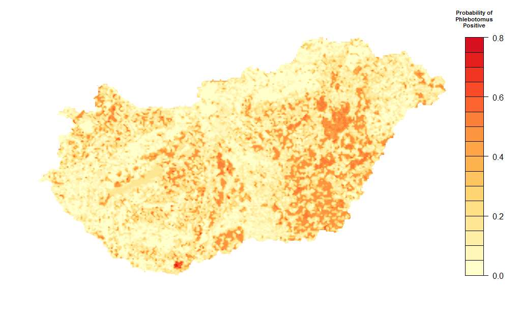 Lepkeszúnyogok, Magyarország felszínborítottság logit modell, random forest confusion matrix, cross-validation Farkas et al.