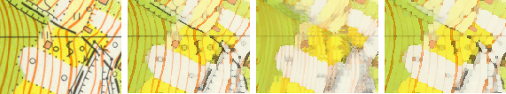 94 FEJEZET 4. A RASZTERES ADATMODELL 4.28. ábra. Balról jobbra: Az eredeti kép. A kép 5 5 méretű Kuwahara szűrővel szűrt változata. A kép 11 11 méretű Kuwahara szűrővel szűrt változata.