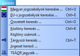 9 Keresés a jogszabályok között A teljes jogszabály adatbázison lehet kereséseket futtatni, melyek eredménye akár egy újabb jogszabály lista vagy egy konkrétan meghatározott joganyag is lehet.