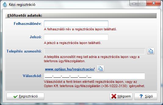 Ekkor feljön egy összetettebb ablak, ahol a felhasználó név és jelszó helyes kitöltését követően a www.optijus.