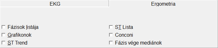 Az Extra ütés táblázatos formában, a felvétel során előfordult eseményeket nyomtatja ki mind a 12 elvezetés mentén.