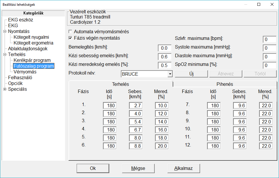 A Folytonos terhelés emelés választásával az intervallumra megadott terhelésemelés nem lépcsősen, hanem időben egyenletesen elosztva történik.