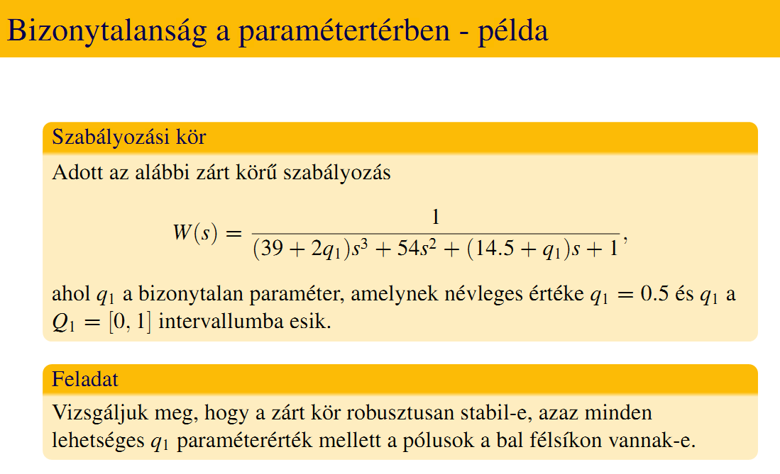 27. Robusztus stabilitás és Gamma-stabilitás. Bizonytalan paraméterek, a bizonytalanság jellemzése a paramétertérben. A robusztus stabilitás definíciója. Frazer és Duncan tétele.